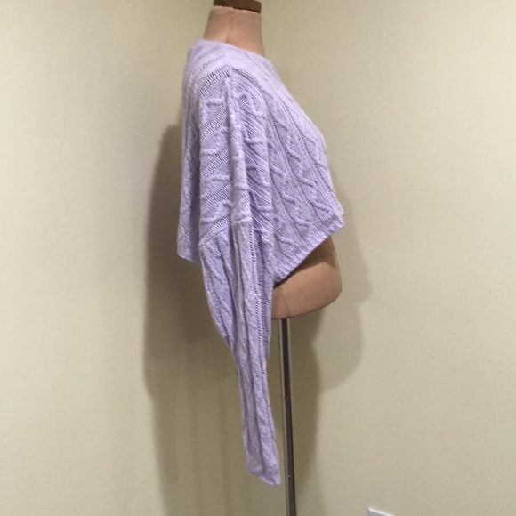 Nasty Gal Cropped Sweater Size 12 Pastel Purple Cable Knit - Picture 3 of 8
